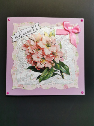 Handmade pink flower grandmother card