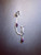 Cross link-earring with purple dropletd