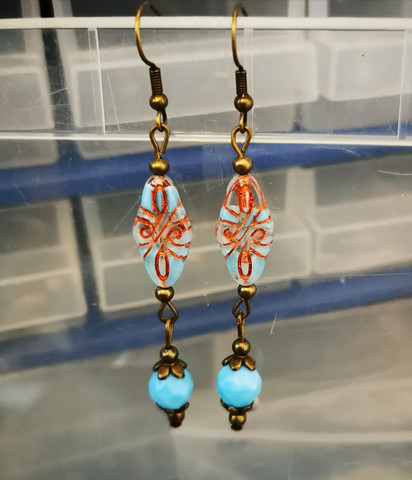 Bohemian earrings - light blue