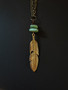 Feather necklace with turquoise stone bead