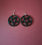 Big black pentagram earrings