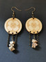Rune earrings with stone beads 