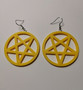 Big yellow pentagram earrings