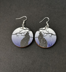 Blue wolf earrings