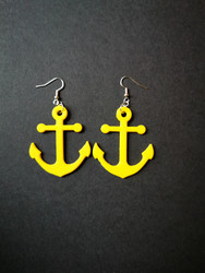 Yellow anchor earrings