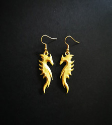 Gold coloring dragon earrings