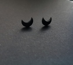 Black moon Stud Earrings