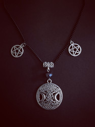 Pentagram and moons necklace 