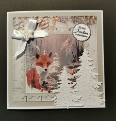 Christmas card with a fox