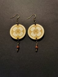 Rune earrings with wooden beads