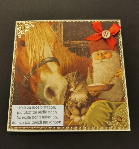 Elf and horse Christmas card