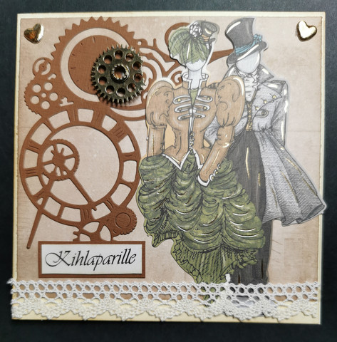 Steampunk kortti kihlaparille
