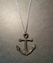 Large black anchor necklace