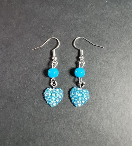 Light blue heart earrings