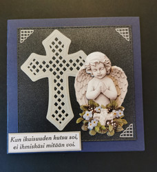 Mourning card with angel