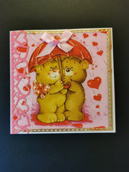 Valentine's day card with teddy bears