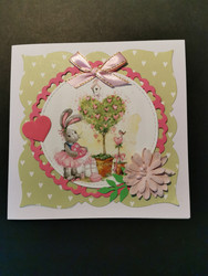 Valentine's day card with bunnies
