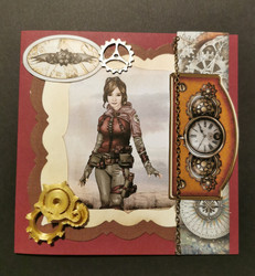 Steampunk kortti tyttö