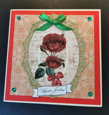 Punainen ruusu joulukortti