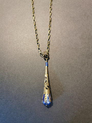 Medieval necklace with blue pendant