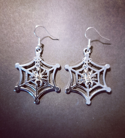 Spider web earrings