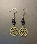 Bronze colored pentagram earrings