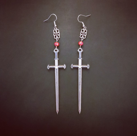Large sword earrings