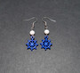 Blue wheel earrings