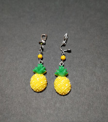 Pineapple clip earrings