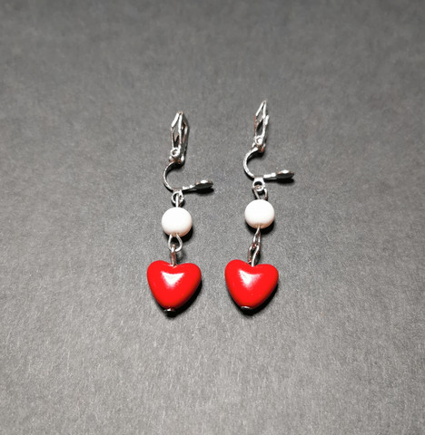 Heart clip earrings