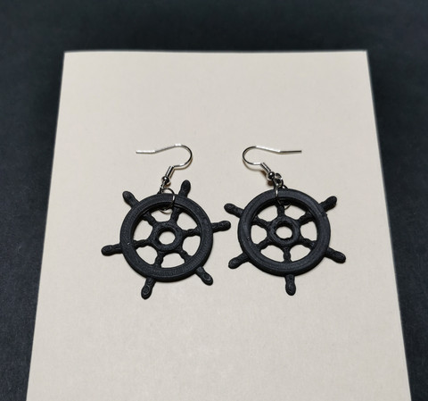 Black wheel earrings