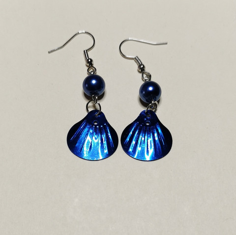 Blue shell earrings
