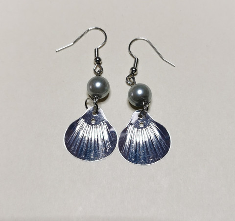 Silver coloured shell earrings