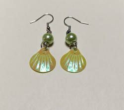 Green shell earrings