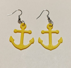 Yellow anchor earrings