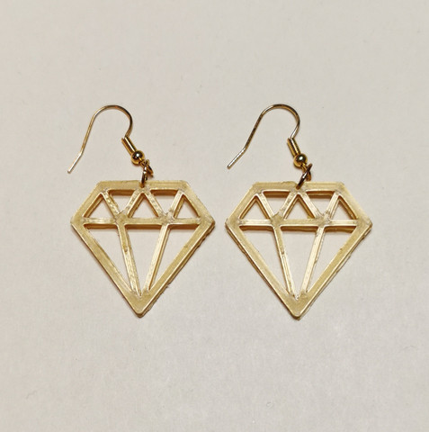 Gold colored Diamond earrings