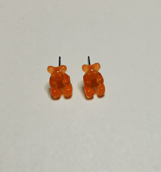 Orange gummy bears stud earrings