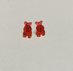 Red gummy bears stud earrings