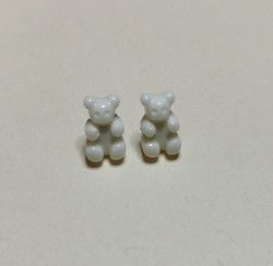 White gummy bears stud earrings