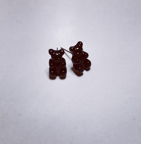 Black gummy bears stud earrings