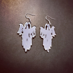 Ghost mirror earrings