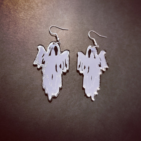 Ghost mirror earrings