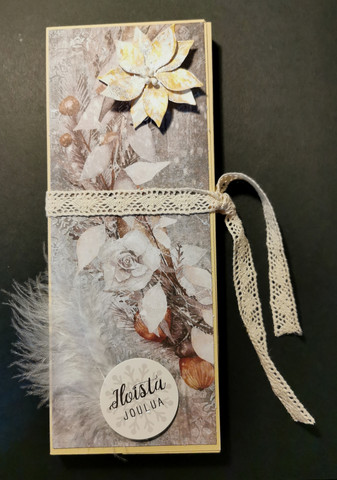 Chocolate bar card with flower