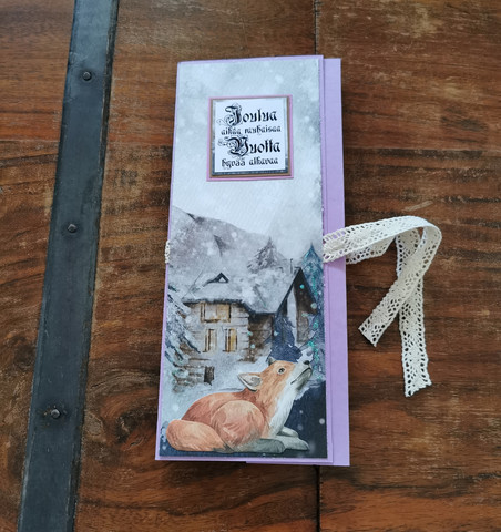 Fox christmas chocolate bar card