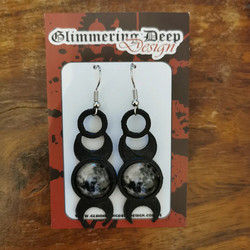 Black moon earrings