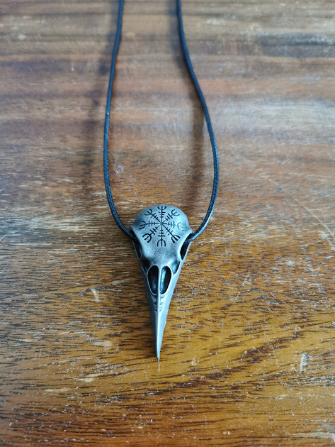 Bird Skull Necklace, Brass Raven Skull Pendant, Gothic Jewelry - Oddities  For Sale has unique