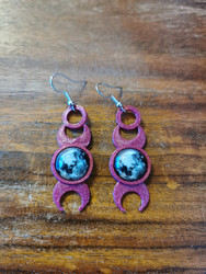 Violet moon earrings