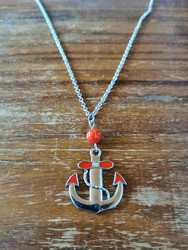 Anchor necklace - red
