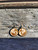 Wood earrings with round fox earrings
