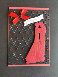 Red and black wedding card